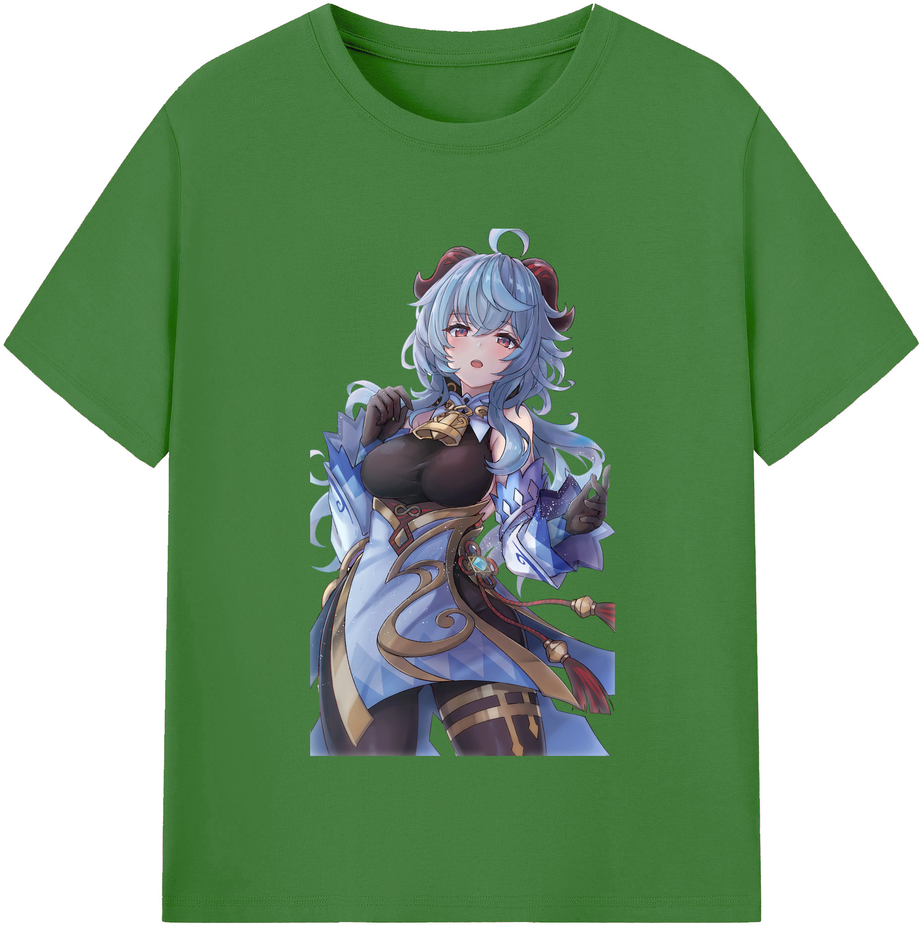 げんし神 甘雨 かんう genshin Ganyu レディースカジュアルプリントTシャツ（綿100％）